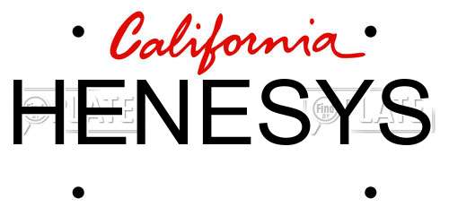 HENESYS California License Plate