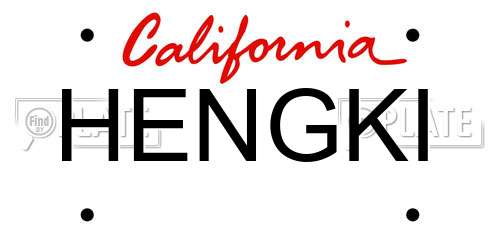 HENGKI California License Plate
