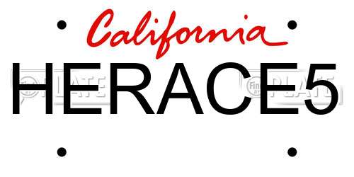 HERACE5 California License Plate