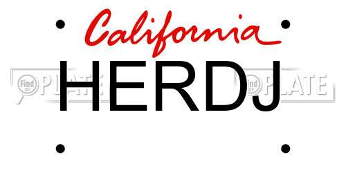 HERDJ California License Plate