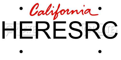 HERESRC California License Plate