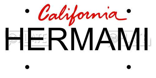 HERMAMI California License Plate