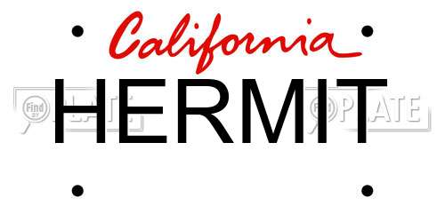 HERMIT California License Plate