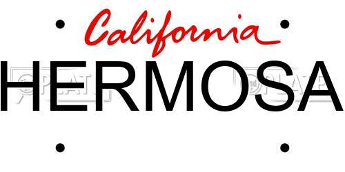 HERMOSA California License Plate
