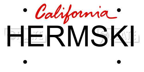 HERMSKI California License Plate