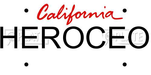 HEROCEO California License Plate