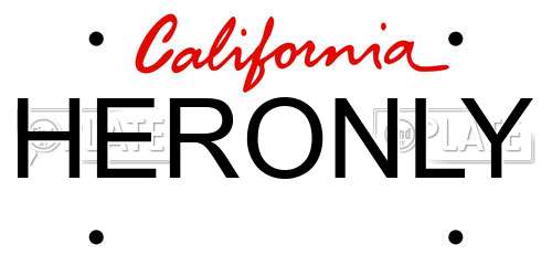 HERONLY California License Plate