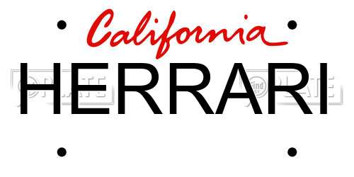 HERRARI California License Plate