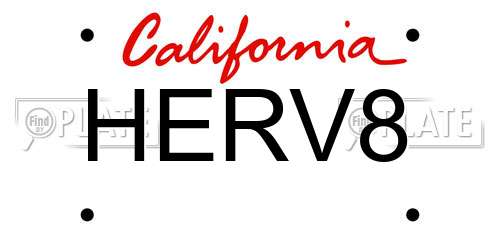 HERV8 California License Plate