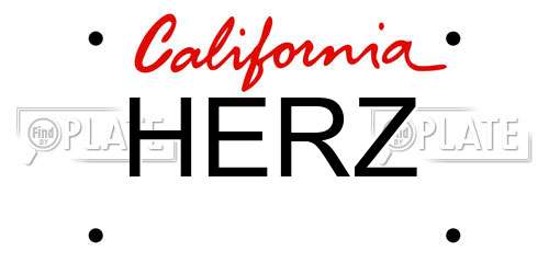 HERZ California License Plate