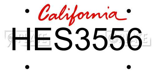 HES3556 California License Plate