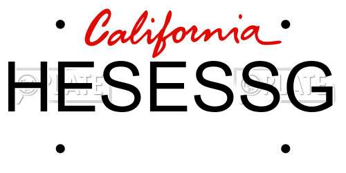 HESESSG California License Plate