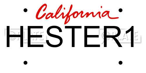 HESTER1 California License Plate