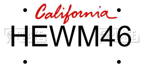HEWM46 California License Plate