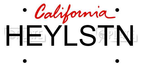 HEYLSTN California License Plate