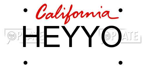 HEYYO California License Plate
