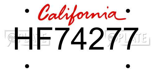 HF74277 California License Plate