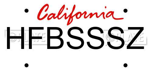 HFBSSSZ California License Plate