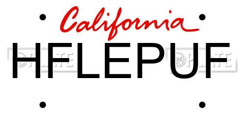 HFLEPUF California License Plate