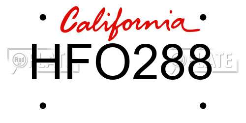 HFO288 California License Plate