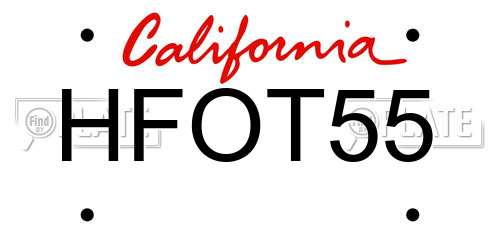 HFOT55 California License Plate