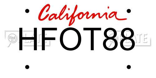 HFOT88 California License Plate