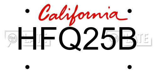 HFQ25B California License Plate