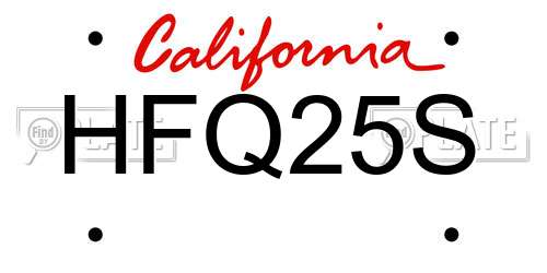 HFQ25S California License Plate