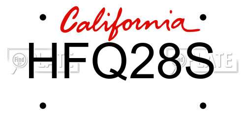 HFQ28S California License Plate