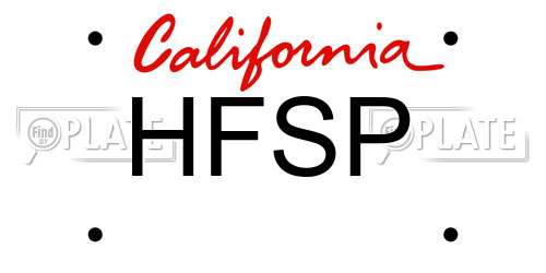 HFSP California License Plate