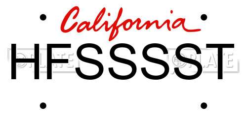 HFSSSST California License Plate
