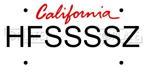 HFSSSSZ California License Plate