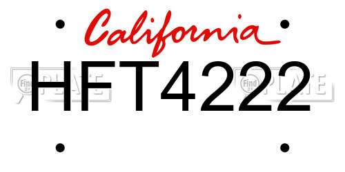 HFT4222 California License Plate