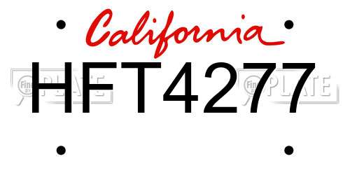 HFT4277 California License Plate
