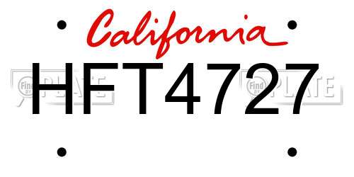 HFT4727 California License Plate