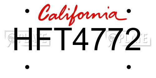 HFT4772 California License Plate