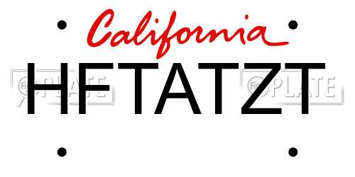 HFTATZT California License Plate
