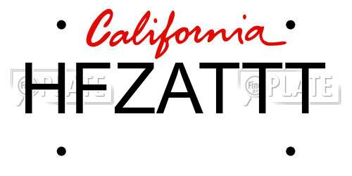 HFZATTT California License Plate