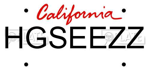 HGSEEZZ California License Plate