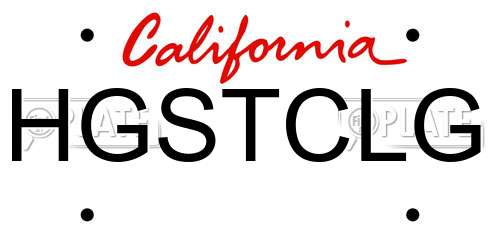HGSTCLG California License Plate