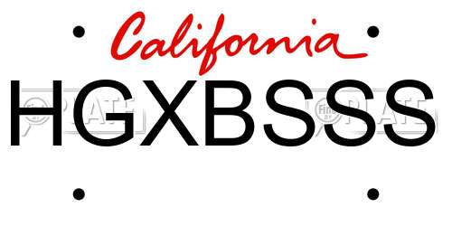 HGXBSSS California License Plate
