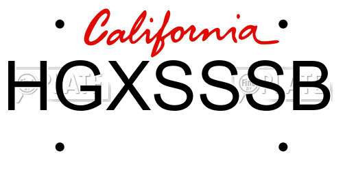 HGXSSSB California License Plate