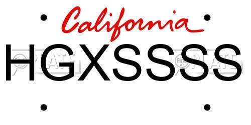 HGXSSSS California License Plate