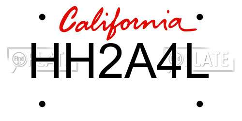 HH2A4L California License Plate