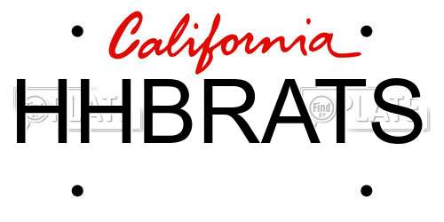 HHBRATS California License Plate