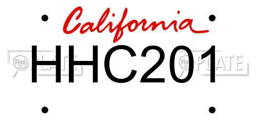 HHC201 California License Plate