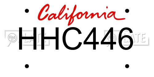 HHC446 California License Plate