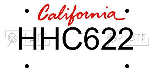 HHC622 California License Plate
