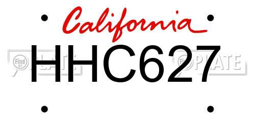 HHC627 California License Plate