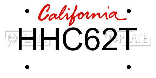 HHC62T California License Plate